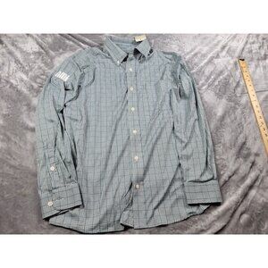 Orvis Active Fit button Shirt Men Medium green check Plaid, stretch, performance